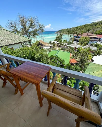 Sea View Bungalow Twin Room with Fan - No Hot Shower — JP Resort Koh Tao